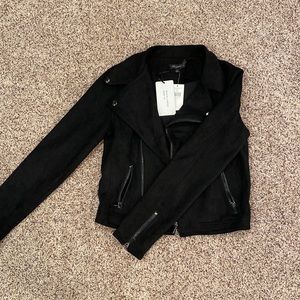 The Buckle Shinestar Black Suede Moto Jacket